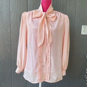 Alfred Dunner Pink Blouse with Bow Detail